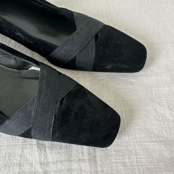 Stuart Weitzman Ladies Expo Elegant Tapered Pumps 8M Black Suede Heels‎ Shoes - Picture 4 of 7